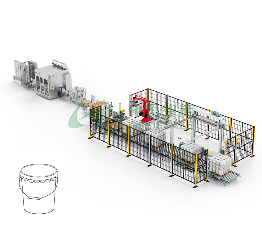  10~30kg花籃鐵桶全自動(dòng)灌裝生產(chǎn)線(xiàn) 